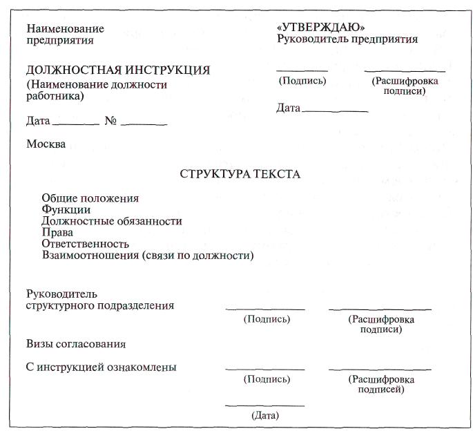 Должностная инструкция главного юриста образец